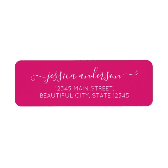 Script de calligraphie moderne élégant Hot Magenta (Devant)