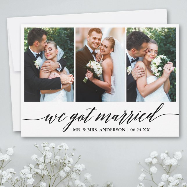 Script de calligraphie Nous avons eu une carte de  (Customize to add text or more photos to back of card.)