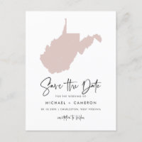 Script de carte de Blush Pink West Virginia Enregi