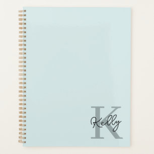Script de Monogramme bleu aquatique moderne