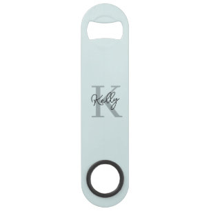 Script de Monogramme bleu aquatique moderne