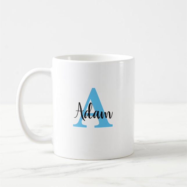 Script de Mug de nom de monogramme personnalisé (Gauche)
