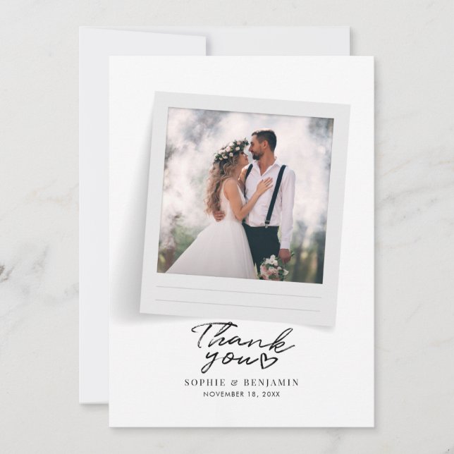 Script de photos de mariage moderne Merci (Devant)