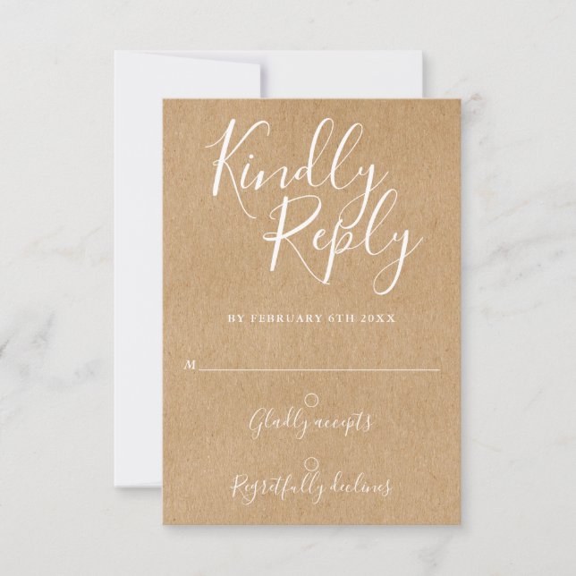 Script de signature Rustique Kraft RSVP (Devant)