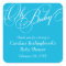Script Diagonals in Cyan Baby Shower  Sticker