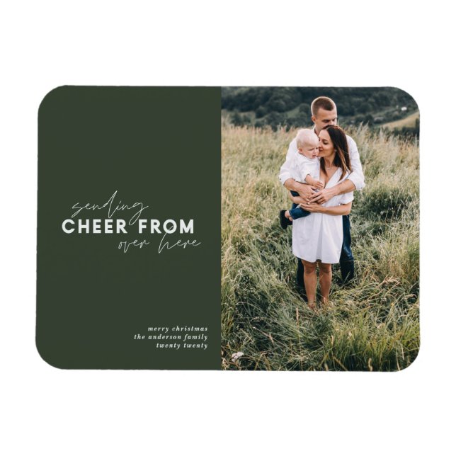 script distance sending cheer from over here magnet (Horizontal)