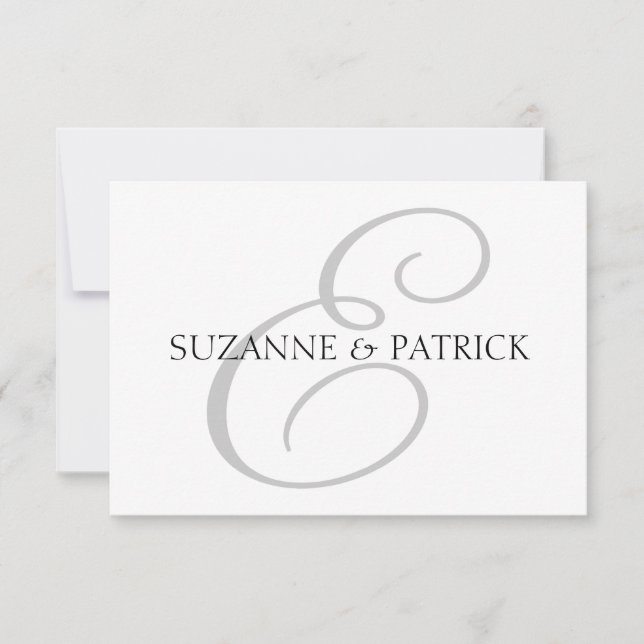 Script E Monogram Notecard (Silver / Black) (Front)