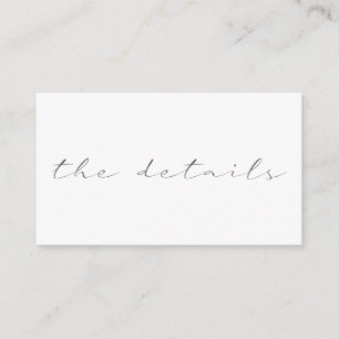 Script effect, the details white background enclosure card