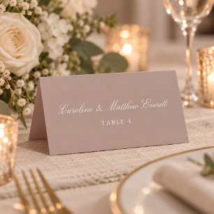 Script Elegant Custom Name Mauve Place Card