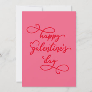 Script Elegant Heart Custom Colour Galentines Day Holiday Card