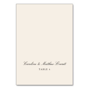 Script Elegant ivoire Nom personnalisé Carte de pl