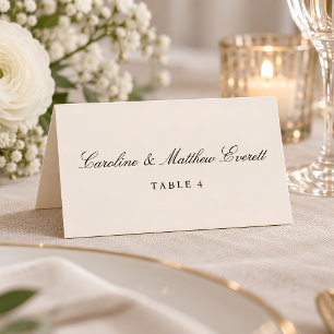 Script Elegant Ivory Custom Name Place Card
