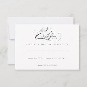 Script élégant moderne classique mariage carte RSV