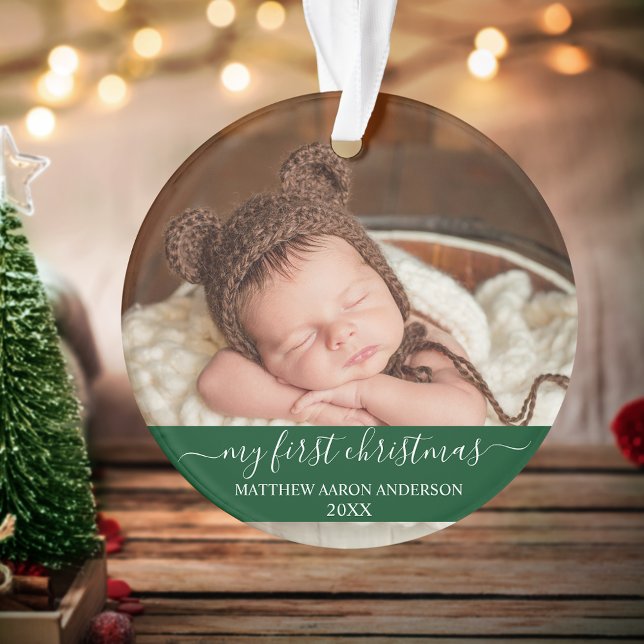 Script élégant Mon premier Noël Baby Green (Customize to change text size or text style.)