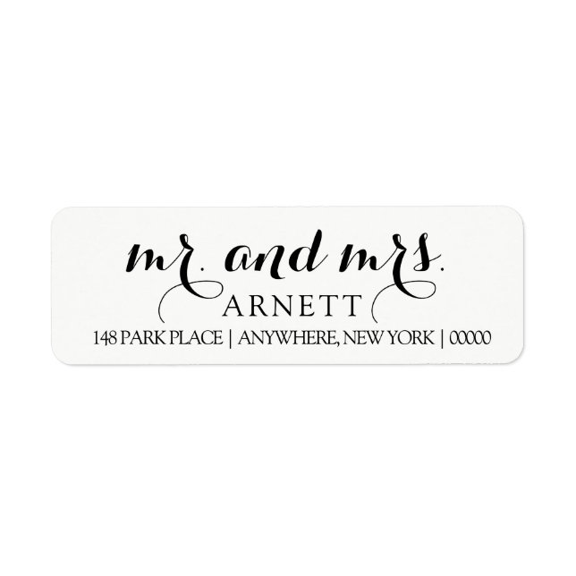 Script Elegant MR & MRS Return Address Labels (Front)