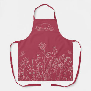 Script élégant Personnalisé Joli Tablier Floral