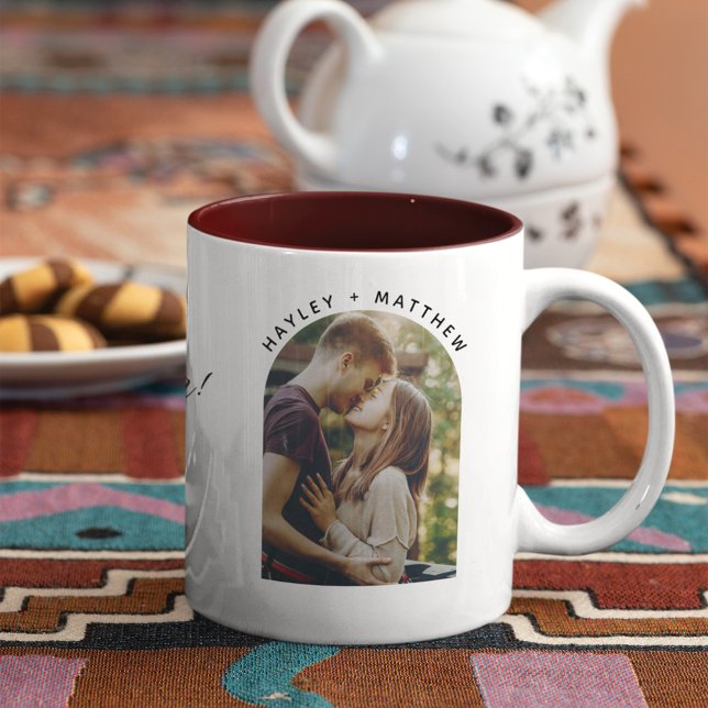 Script Engagement Photo Better Together Custom Two-Tone Coffee Mug (Creator Uploaded)