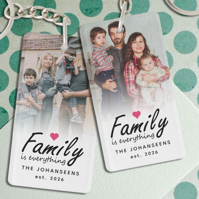 Script Family is Everything 2 Sided Custom Photo Keychain (Creator Uploaded)