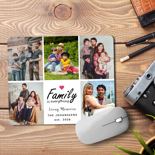 Script Family is Everything Photo Collage Keepsake Mouse Pad (Creator Uploaded)