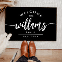 Script Family Name Modern Black Personalized