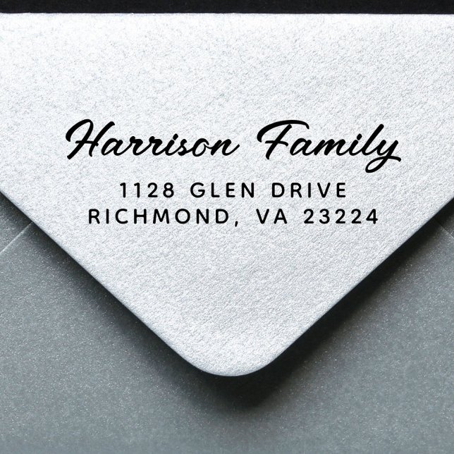 Script Family Name Return Address Self-inking Stamp (Add a touch of sophistication and elegance to every envelope with minimal effort)