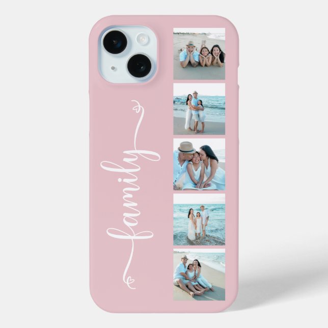 Script Family Photo Blush Pink Case-Mate iPhone Case (Back)