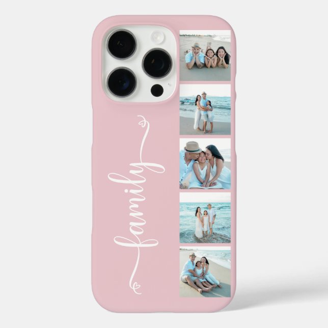 Script Family Photo Blush Pink Case-Mate iPhone Case (Back)