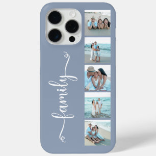 Script Family Photo Dusty Blue iPhone 15 Pro Max Case