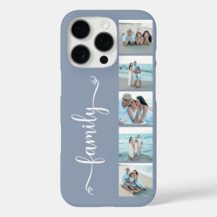 Script Family Photo Dusty Blue iPhone 16 Pro Case