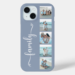 Script Family Photo Dusty Blue iPhone 15 Case