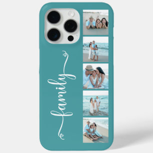 Script Family Photo Teal iPhone 15 Pro Max Case