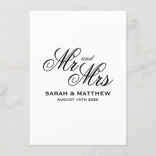 Script fantaisie M & Mme logo mariage menu modèle