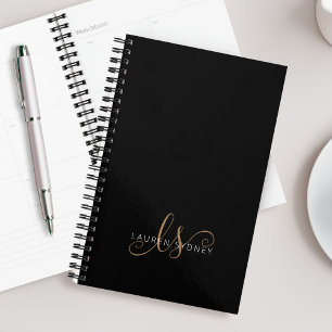 Script féminin Black Gold moderne Monogramme