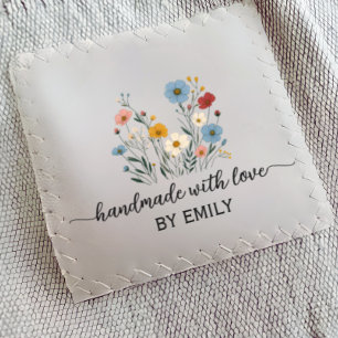 Script Floral clothing label for handmade items Grosgrain Ribbon