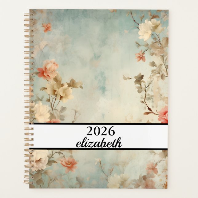 Script floral noir et or poussiéreux (Devant)