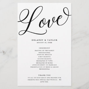 Script Flourish Personalized Black Paper Program