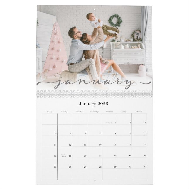 Script Font | 2026 Photo Calendar (Jan 2026)