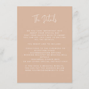Script Font Modern Wedding Blush Pink Enclosure Card