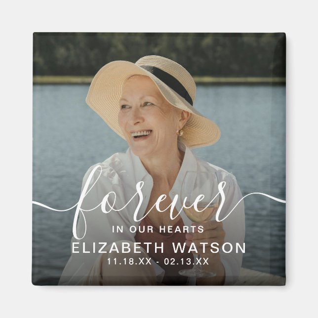 Script Forever Missed' Photo Memorial  Magnet (Front)