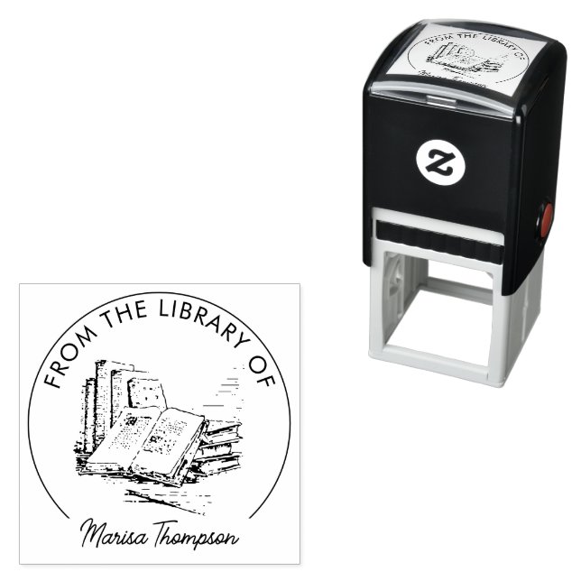 Script From the Library of Ex Libris Library Book Self-inking Stamp (In Situ)