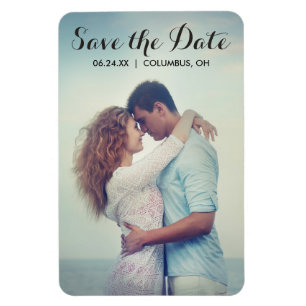 Script Full Bleed Photo Save the Date Magnet