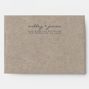 Script Future Mr Mrs Kraft Wedding Return Address Envelope