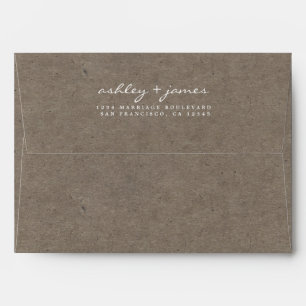 Script Future Mr Mrs Kraft Wedding Return Address Envelope