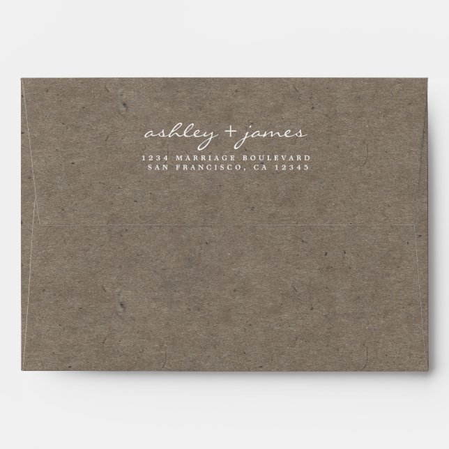Script Future Mr Mrs Kraft Wedding Return Address Envelope (Back (Top Flap))