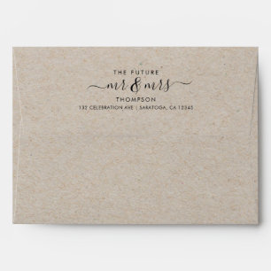 Script Future Mrs and Mr Return Address Kraft Envelope
