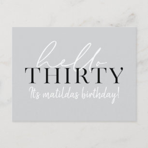 Script & geometric 30th birthday postcard