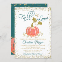 Script Glitter Pumpkin Fall in Love Bridal Shower