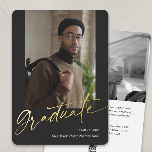 Script gold class 2024 graduation announcement 