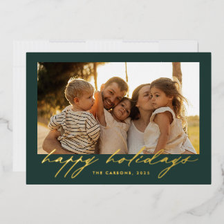 Script Gold Foil “Happy Holidays” Photo Card