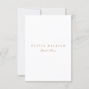 Script Gold & White Bridal Shower Invitation
